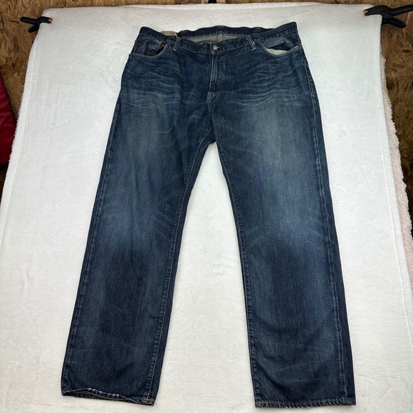 Polo Ralph Lauren 867 Jeans Mens 44x34 Big & Tall Denim Vintage Style Distressed - Picture 1 of 12